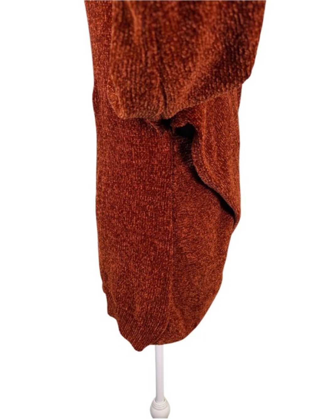 All In Favor Rust Chenille Faux Wrap Sweater Medium Soft Cozy Pullover - Picture 9 of 12